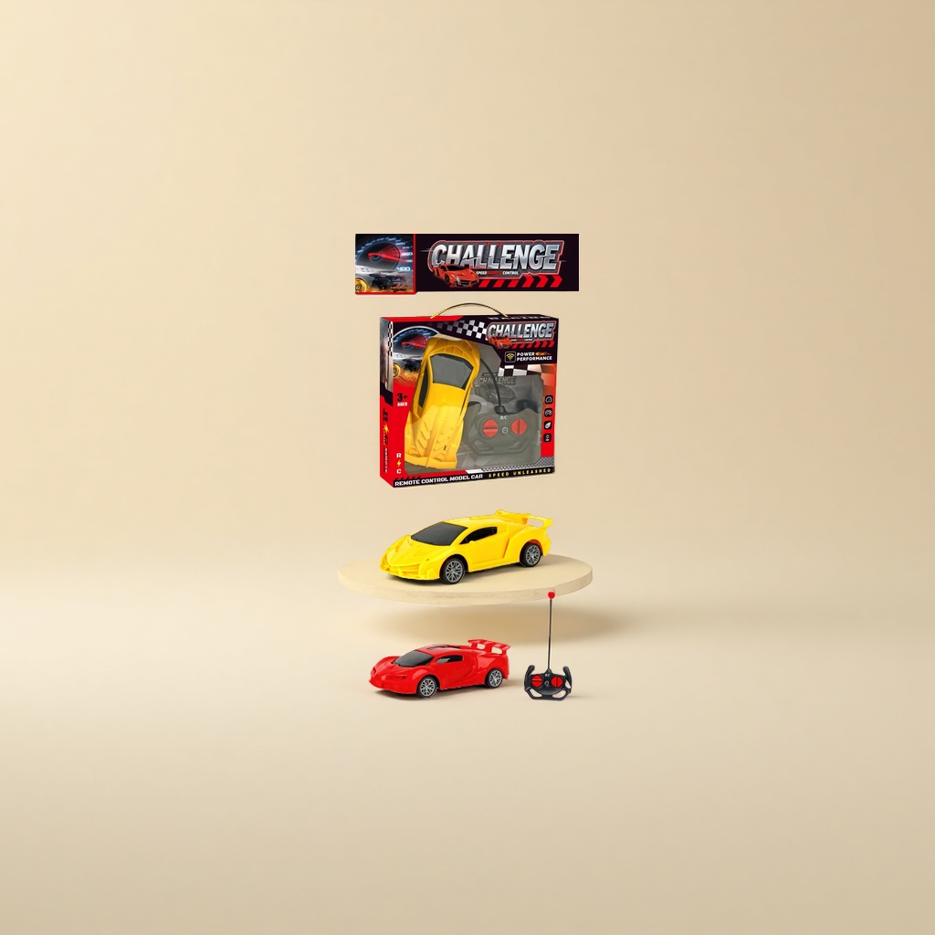 Yellow remote control racing car model remote control car 2.4G four-wheel drive off-road alloy body rechargeable details Picture