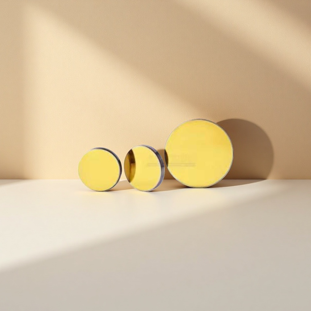 Circular golden laser reflective lens, high-precision optically coated lens Specification image