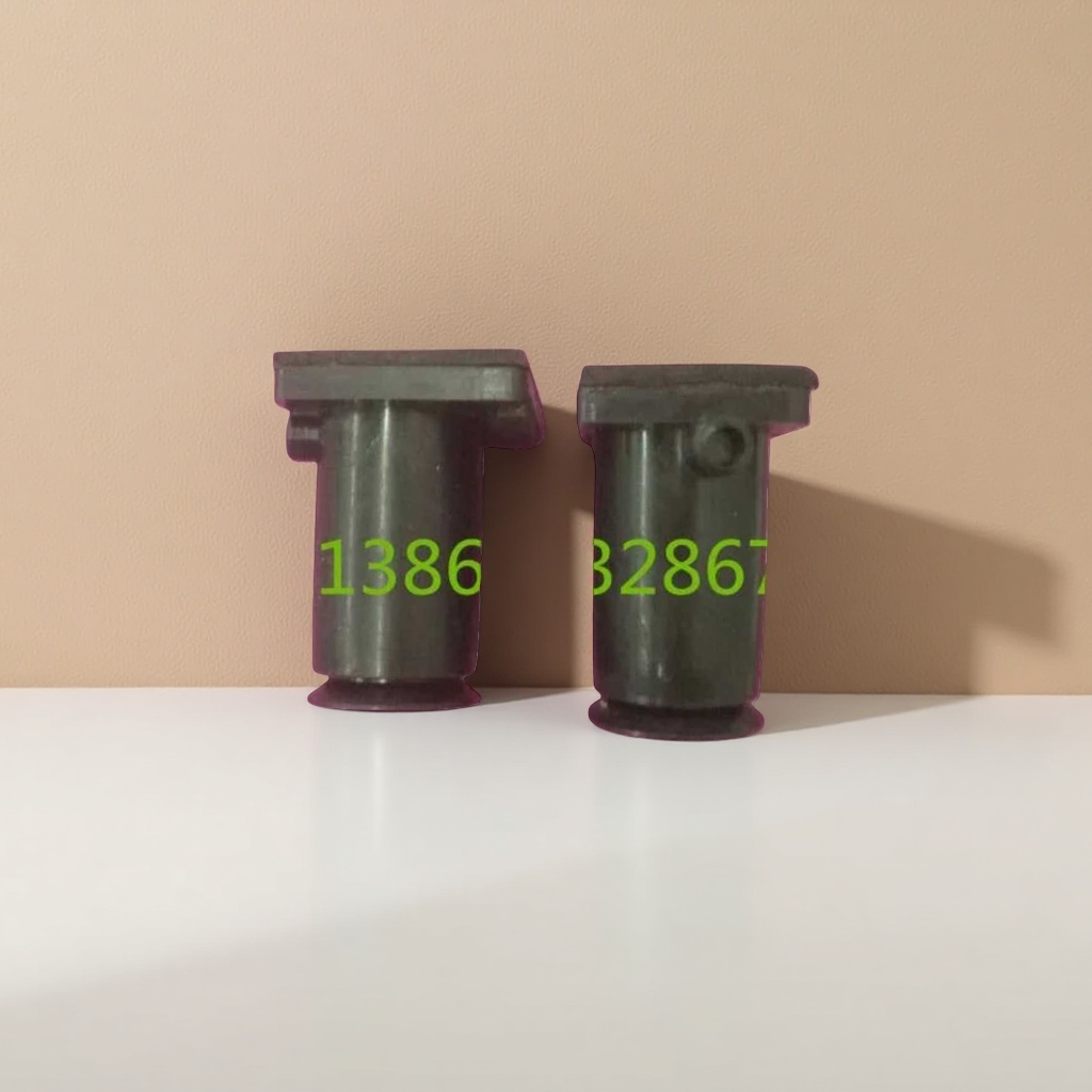 Black cylindrical metal parts with square top structure, two-piece set, pink background display Application Scenario