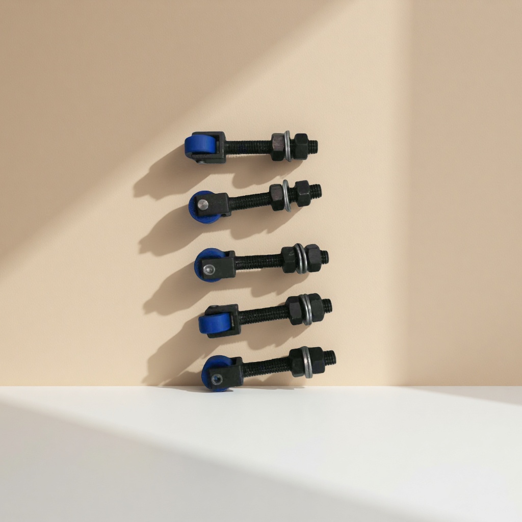 M8*65 thread column black screw assembly with blue rollers Specification image