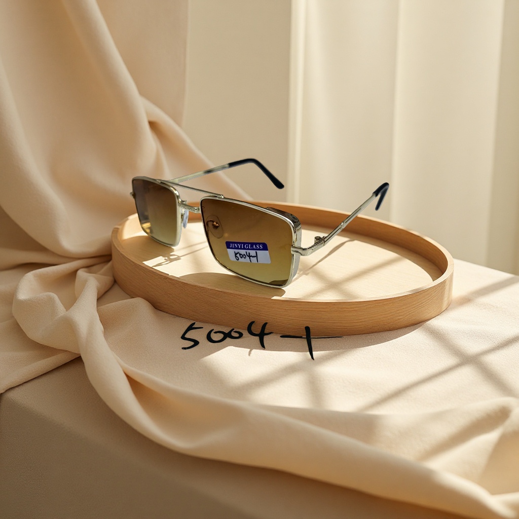 Golden metal-framed sunglasses, fashionable, light and UV-resistant polarized sunglasses Specification image