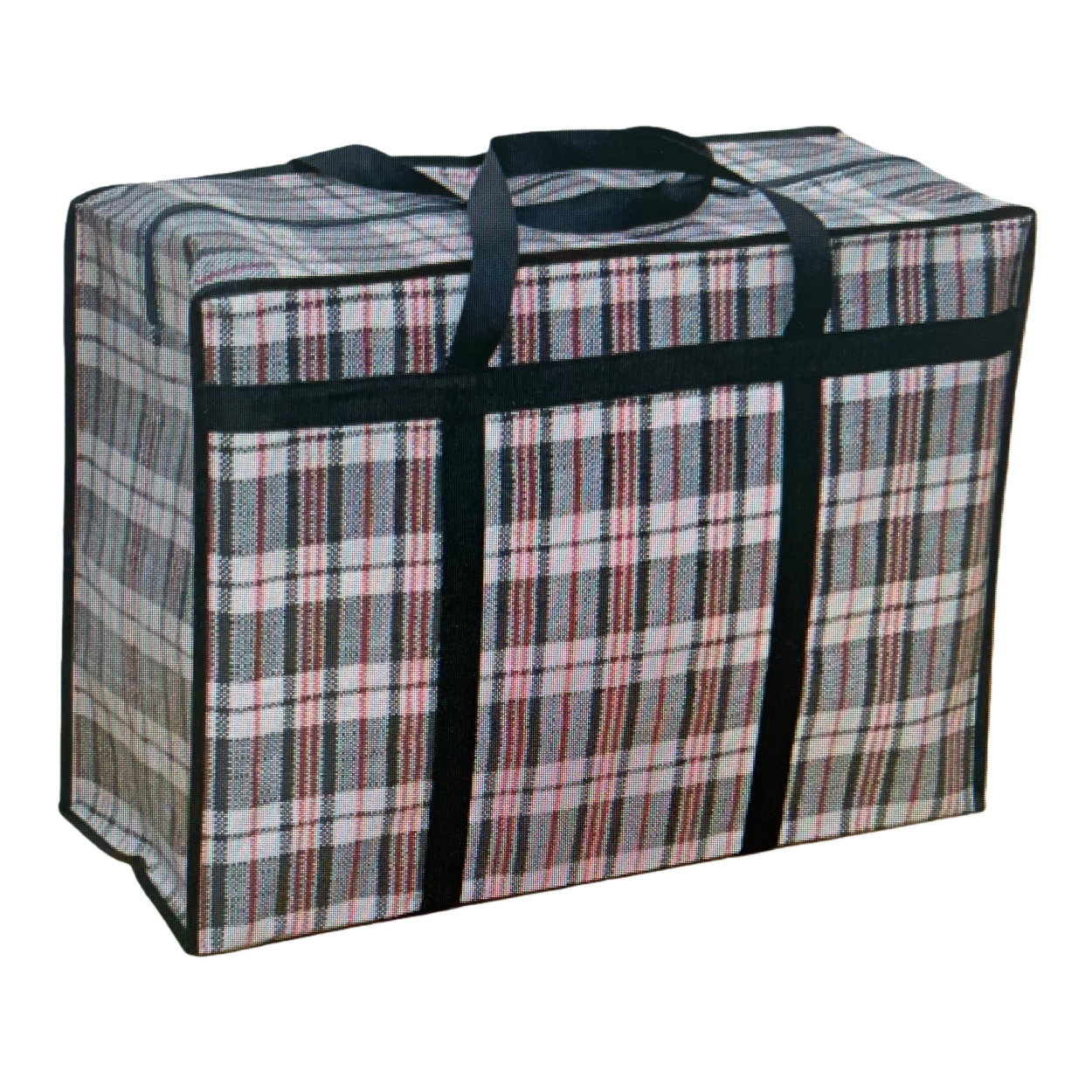 A multi-functional portable fabric storage bag with a checkered pattern Item Picture