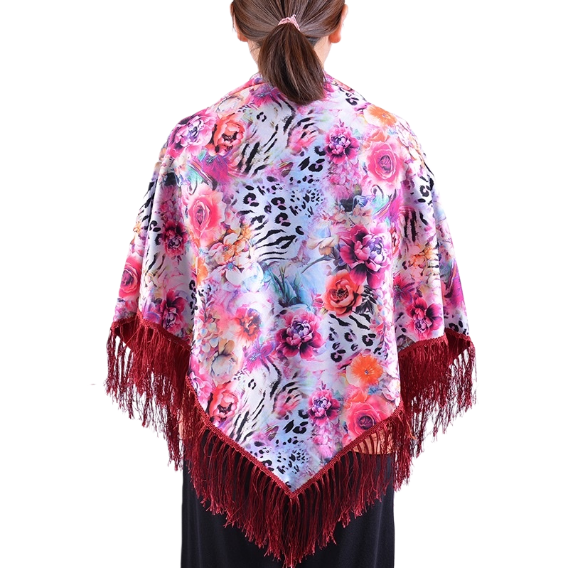 Floral leopardo estampado chal moda versátil rectangular delgado primavera verano universal Item Picture