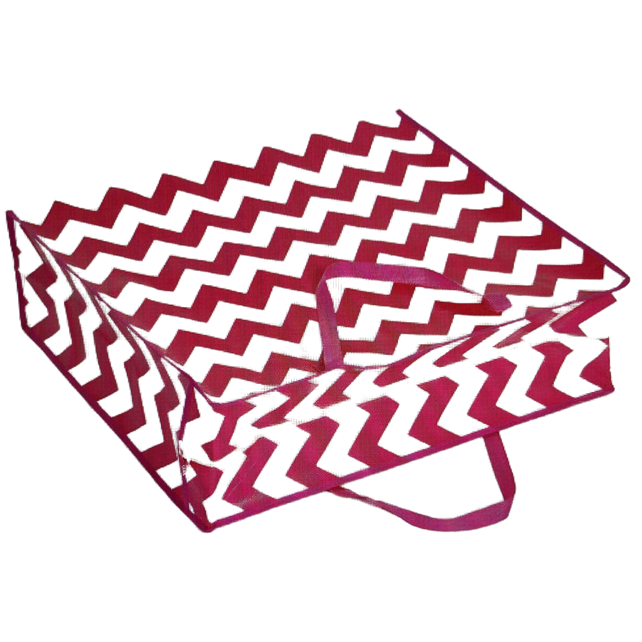 A fashionable, simple and eco-friendly shopping bag with a red sawtooth pattern Item Picture