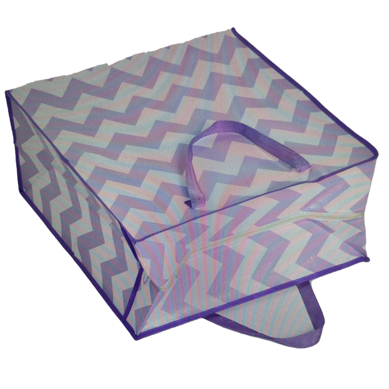 Purple wavy pattern handbag is a fashionable, simple and eco-friendly shopping bag Item Picture