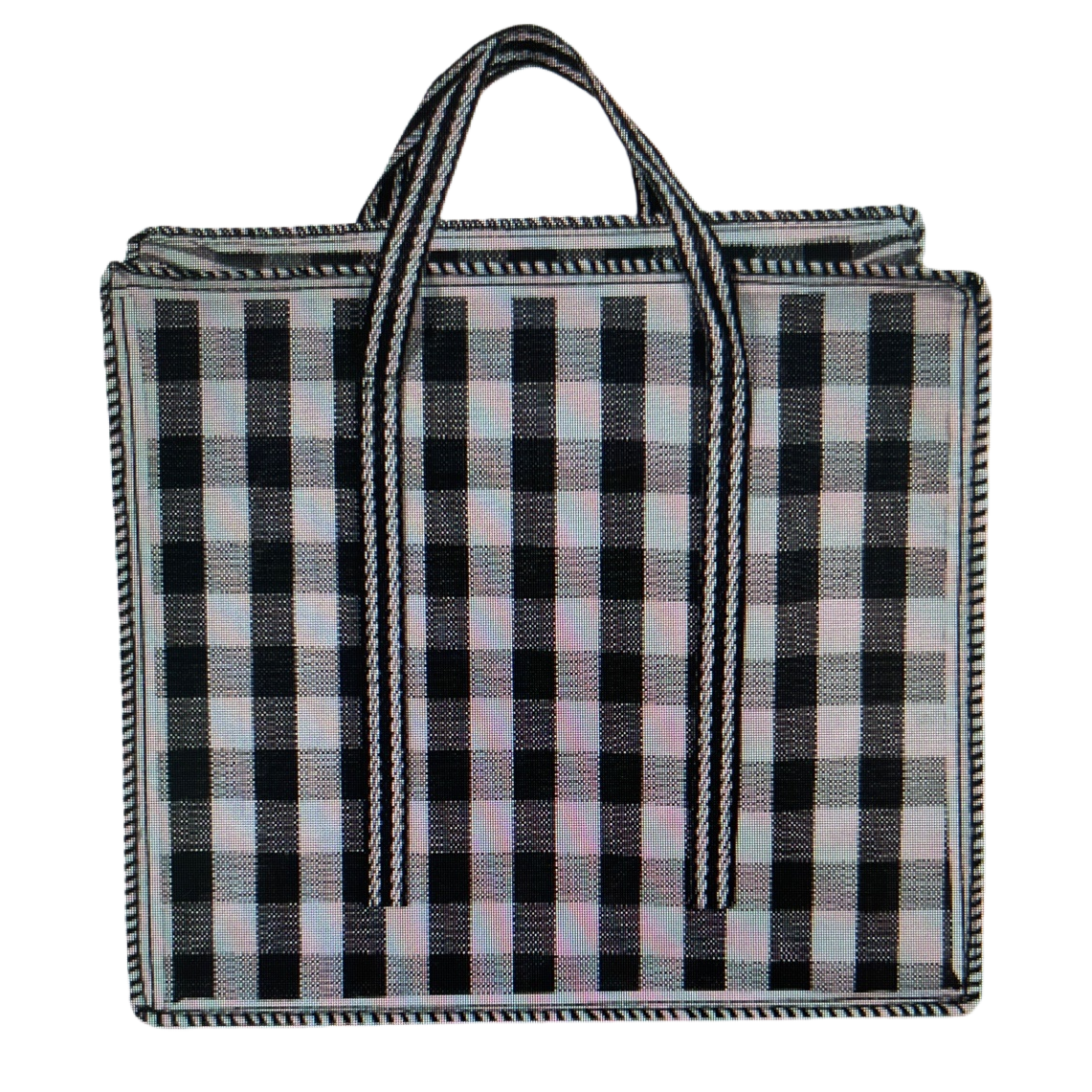 This black and white checkered handbag is a fashionable, simple and versatile single-shoulder bag for women Item Picture