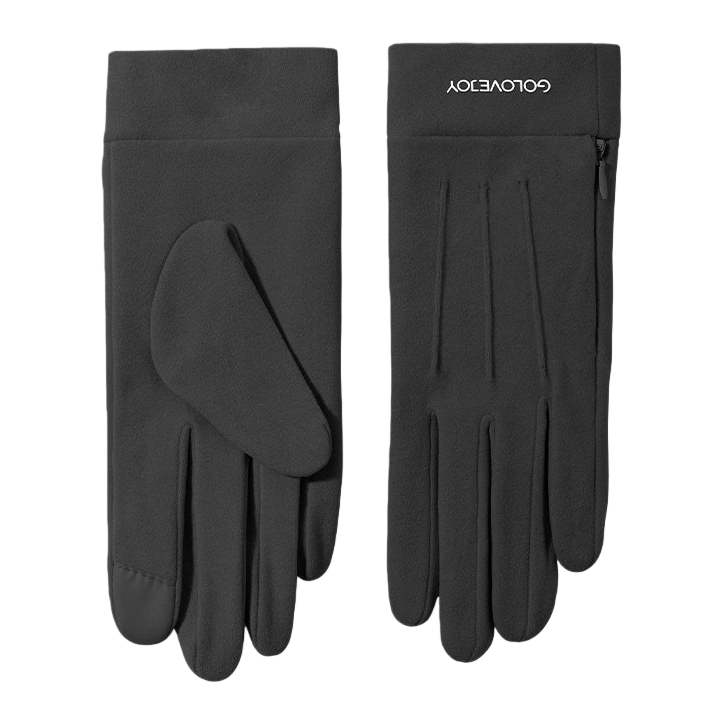 Black gloves, warm, anti-slip, thickened knitted gloves, suitable for women in autumn and winter Item Picture