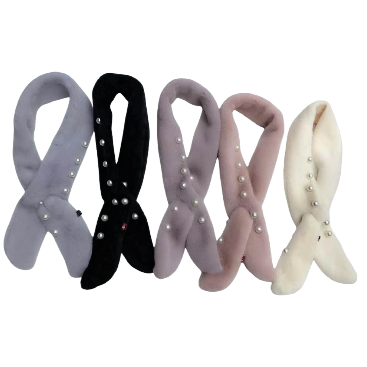 Thick and warm plush scarf in solid color, long style Item Picture