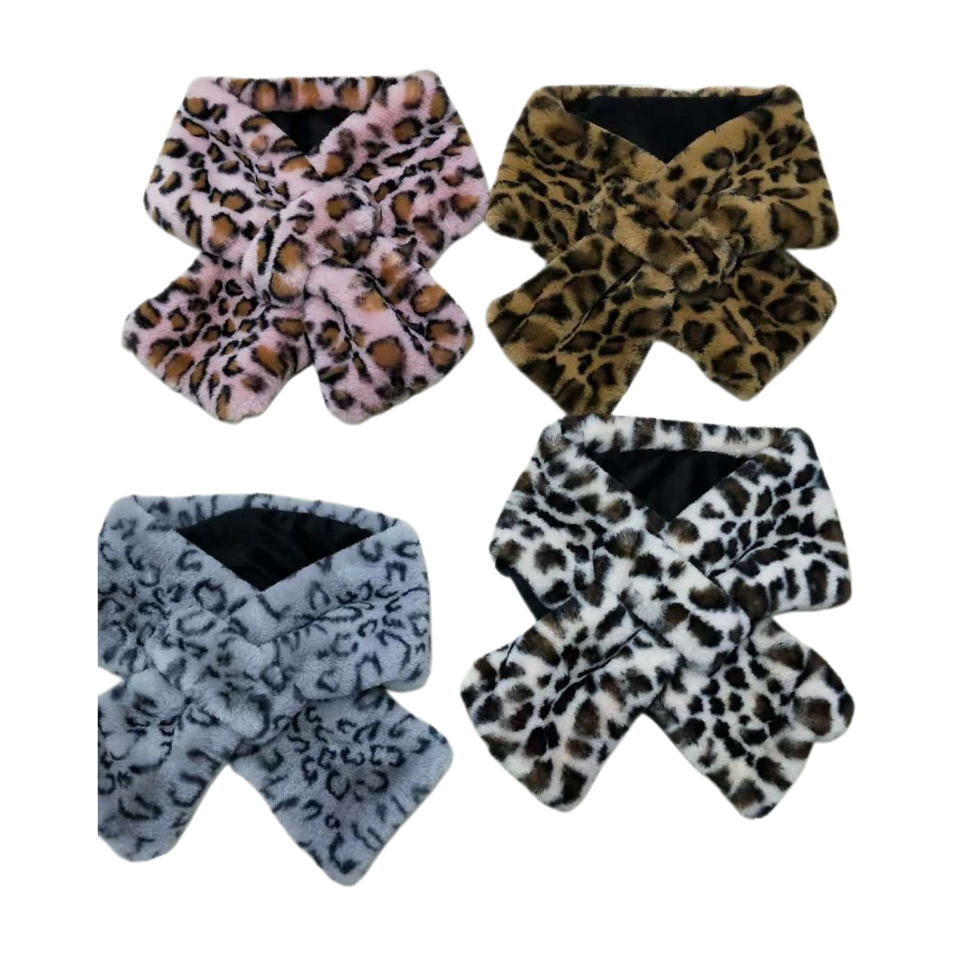 A leopard print plush scarf is a fashionable and warm autumn and winter accessory Item Picture