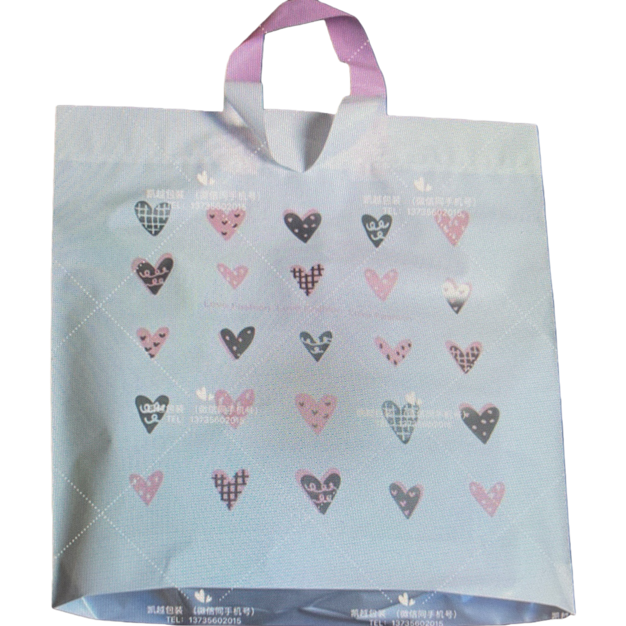 Corazón patrón bolsa de transporte moda simple eco bolsa de compras reutilizable Item Picture