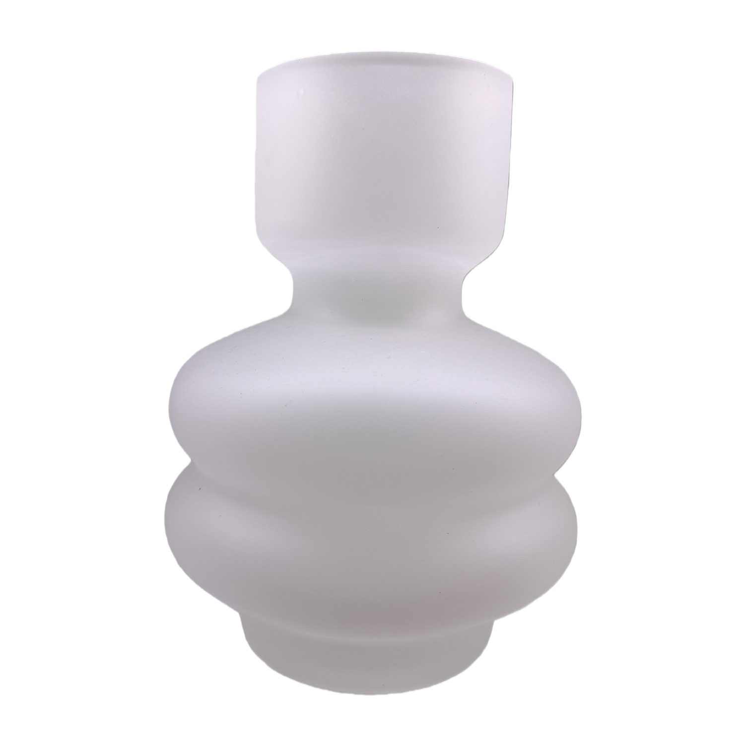 A 30cm white frosted glass vase with high light transmission and heat resistance, a flower arrangement for the living room and bedroom Item Picture