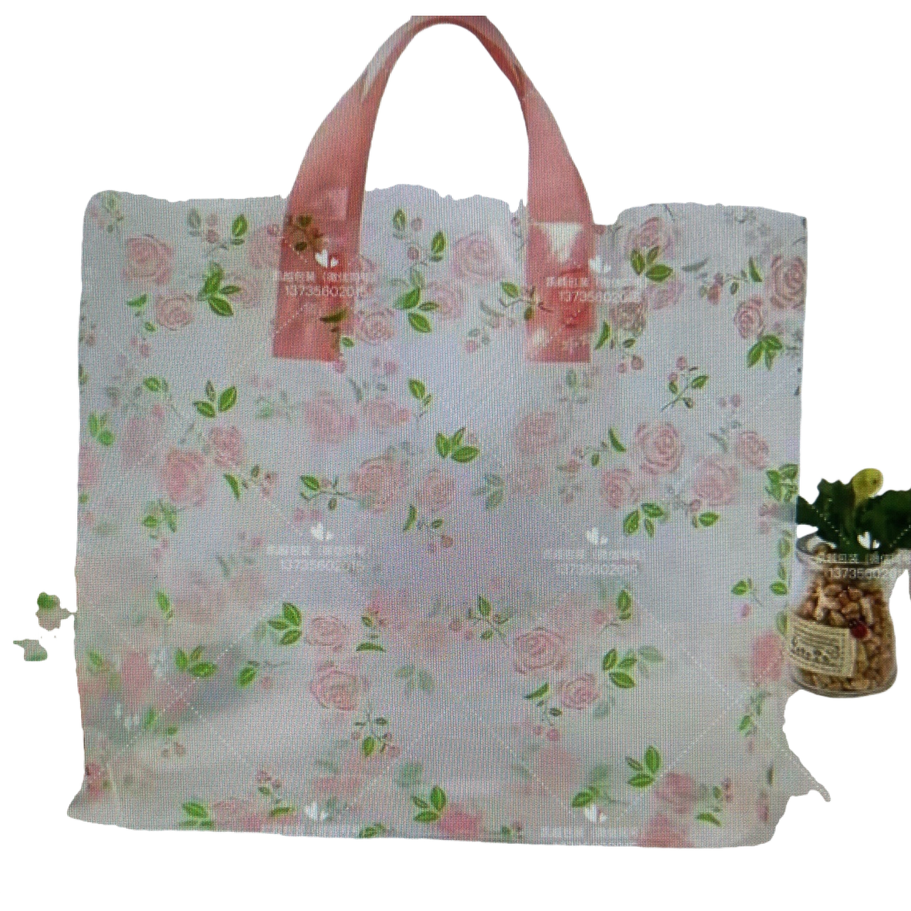 Floral pattern handbags are fashionable, eco-friendly and reusable shopping bags Item Picture