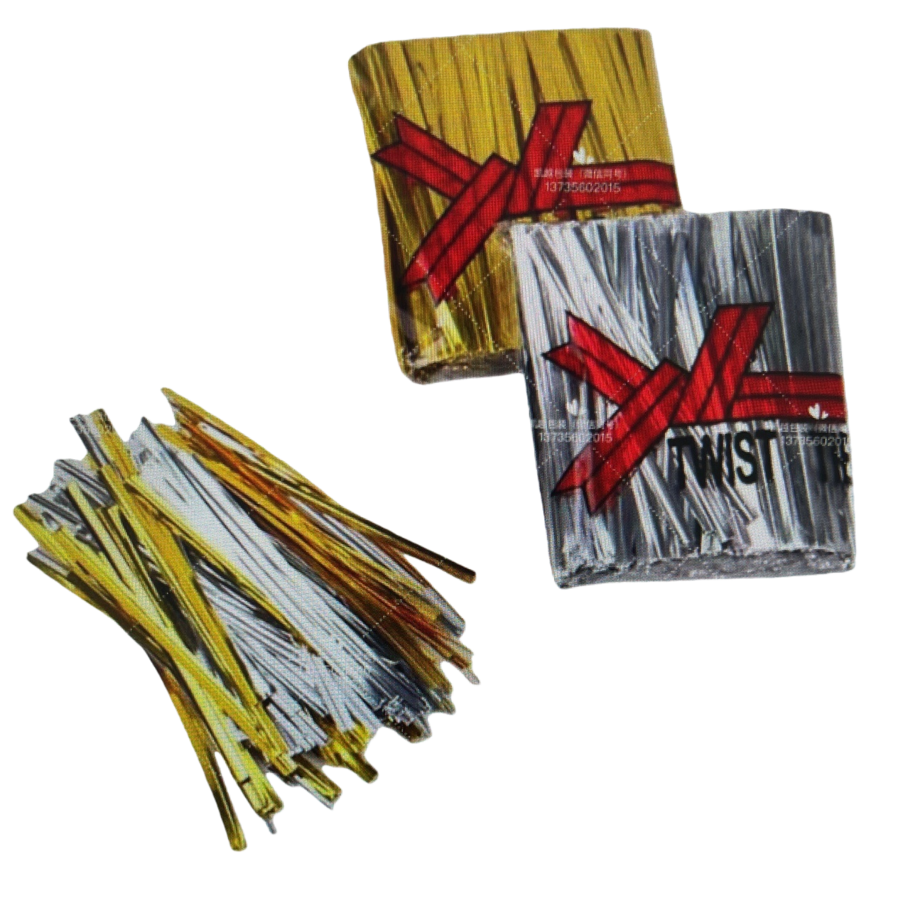 مواد معدنية ملونة متعددة الألوان، مصنوعة من حرير معدني متعدد الألوان، 1 متر/حزم Item Picture