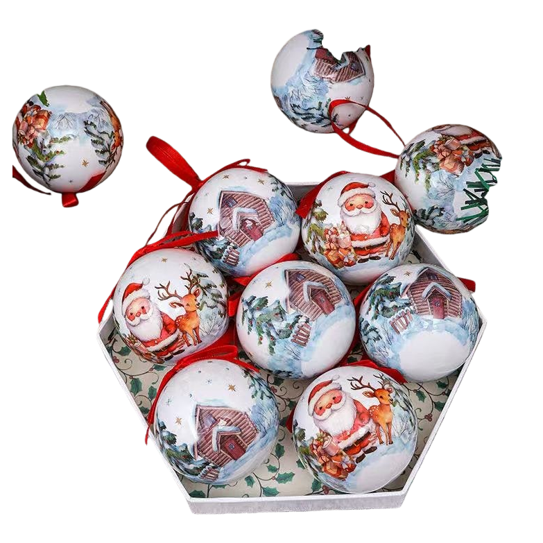 Christmas decorative balls, wooden hand-painted festival hanging ornaments, living room, bedroom, Christmas tree accessories Item Picture