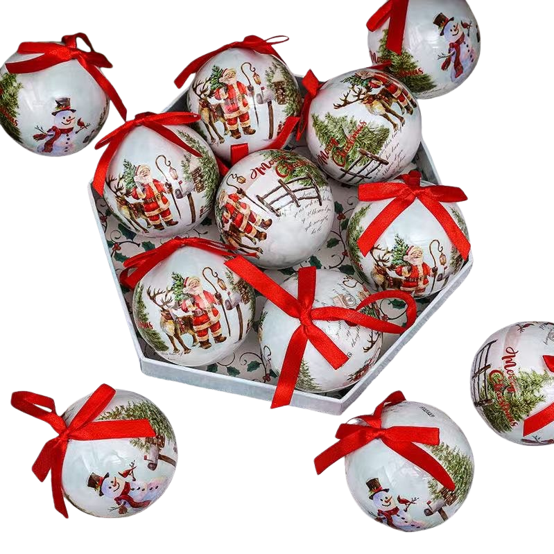 Christmas Decorative ball Metal Texture snow pattern Christmas Tree Pendant set 101831531 Item Picture