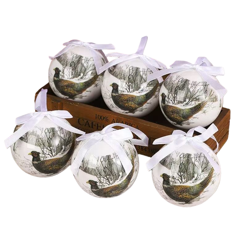 A 12-piece set of Christmas ball decorative glass frosted colored balls for festive home hanging Item Picture