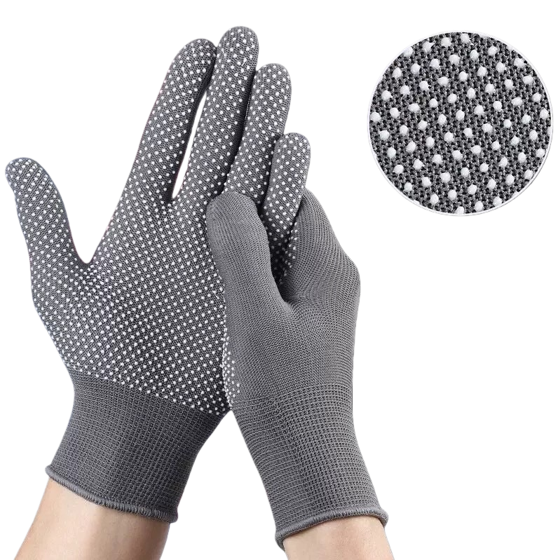 Nylon dot-bead protective gloves, thickened anti-slip and wear-resistant labor protection gloves Item Picture
