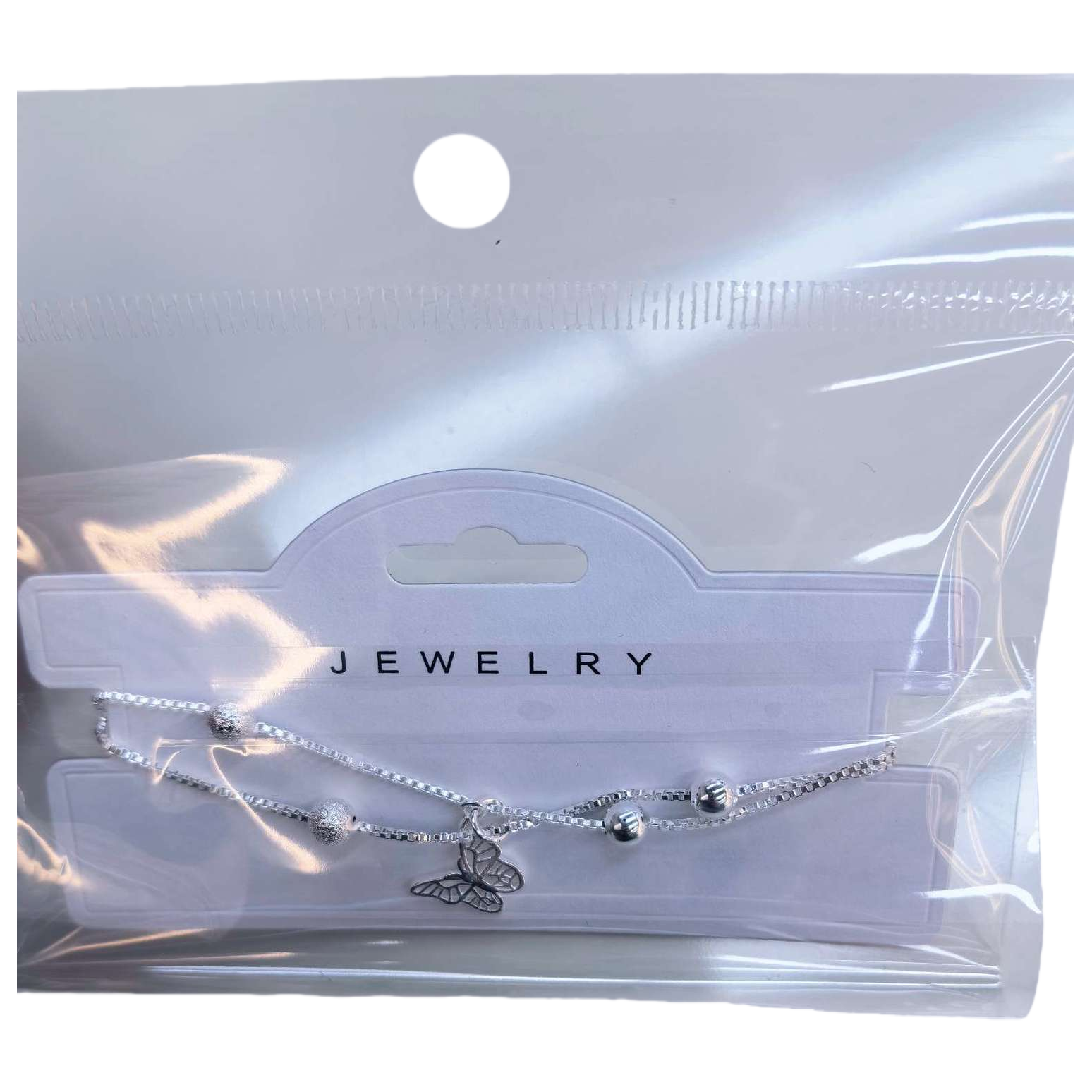The silver butterfly pendant necklace is a fashionable, simple and versatile women's neck accessory Item Picture