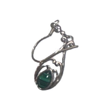 Green gemstone earrings, natural green chalcedony, are fashionable earrings for women with a light luxury style Item Picture