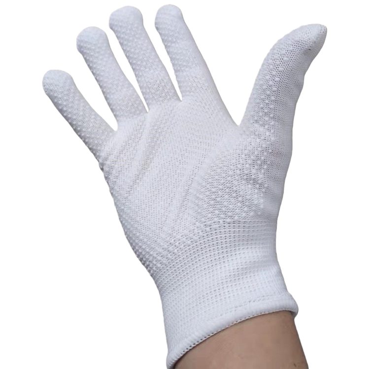 White nylon gloves for women, warm and anti-slip, fingertip touch screen style Item Picture