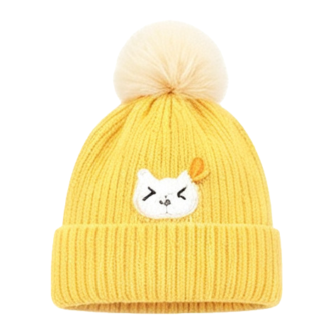 Yellow woolen cap for women's warm autumn and winter knitted hats, unisex Item Picture