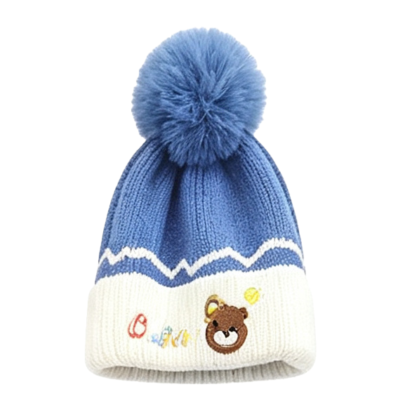 Blue woolen cap, warm knitted women's autumn and winter Korean-style versatile woolen cap Item Picture