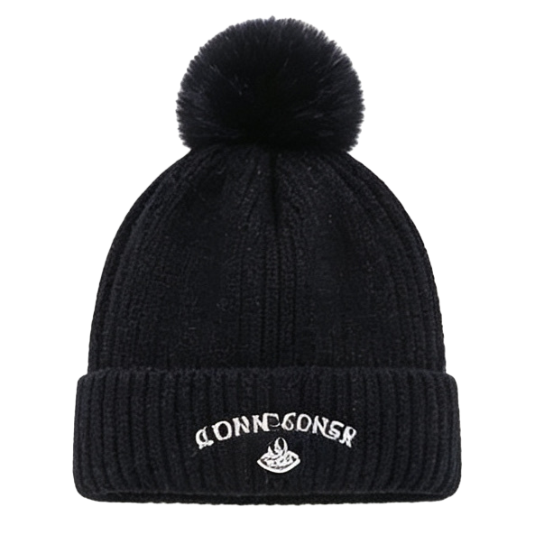 Black knitted cap, cool, versatile and warm woolen hat, knitted cap Item Picture