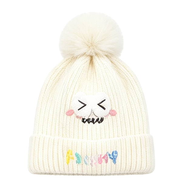 A thickened woolen cap with a lambskin lining for women's autumn and winter warmth knitted cap Item Picture