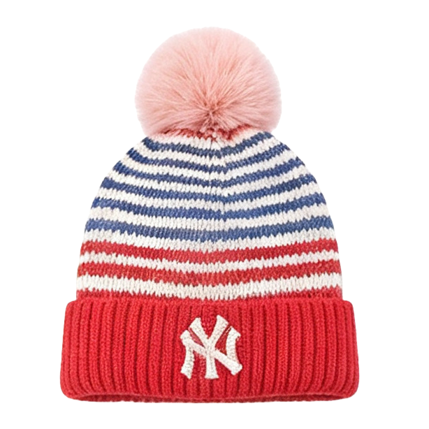 Striped knitted cap, a unisex warm woolen cap for autumn and winter Item Picture