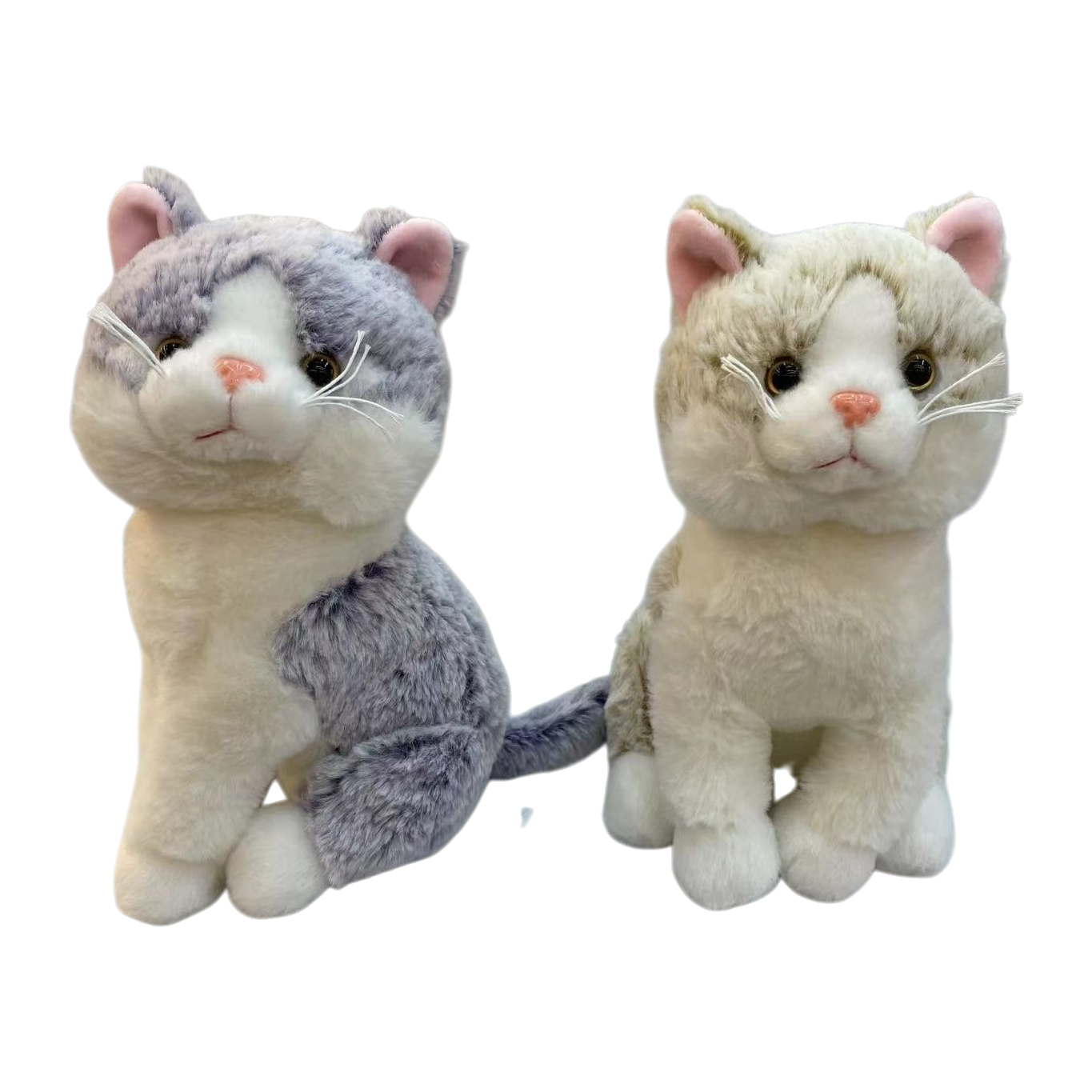 Peluche largo pelo corto simulación gato peluche juguete decoración del hogar adorable acompañante regalo de la mano Item Picture