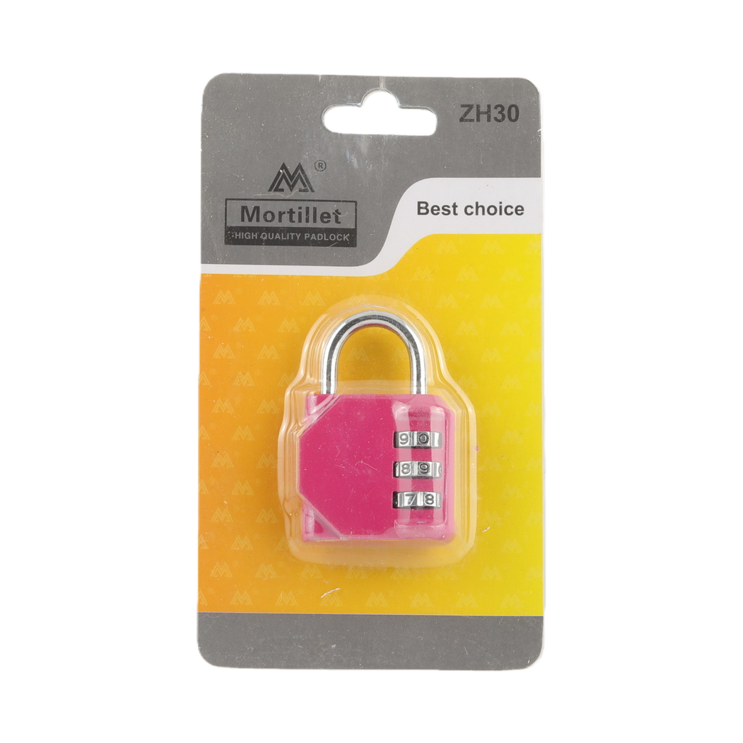 The pink padlock is made of metal, rust-proof, durable, compact and portable, and is suitable for use in dormitories, schoolbags and wardrobes Item Picture