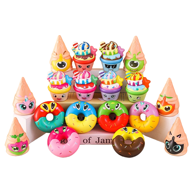 Colorful cartoon dessert toy set, children's educational soft rubber, safe and non-toxic Item Picture