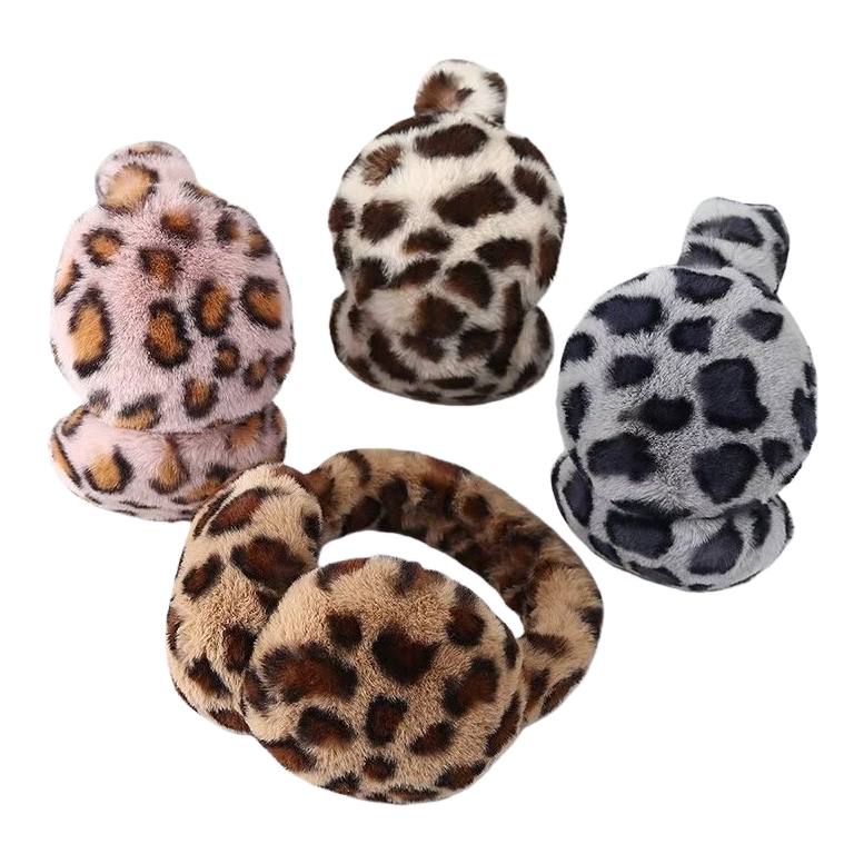 Leopard print pattern plush ear cups are warm, cold-proof, fashionable and versatile, a must-have for autumn and winter Item Picture
