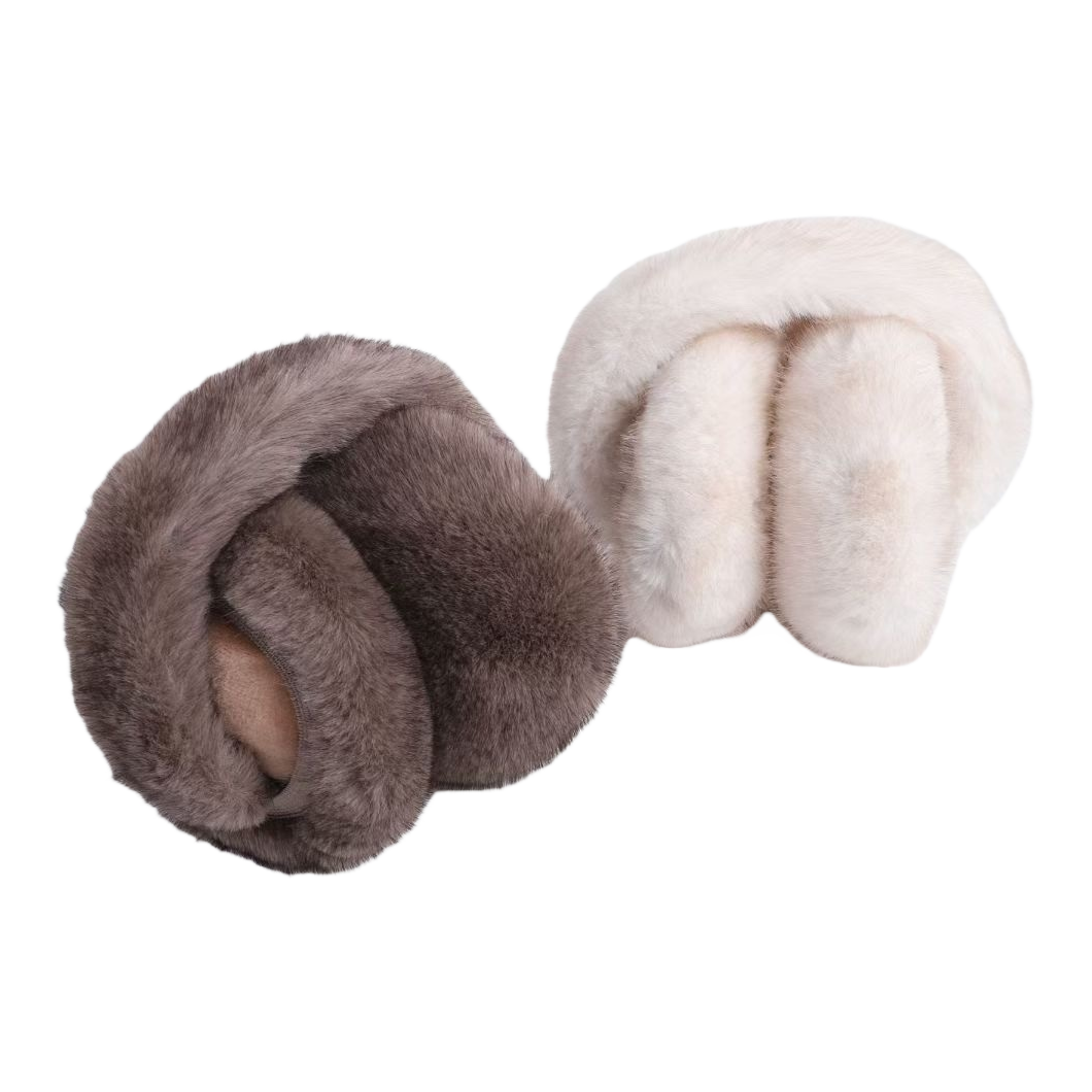 Thickened plush ear cups for warmth, cute pom-pom ear warming tips for women in winter Item Picture