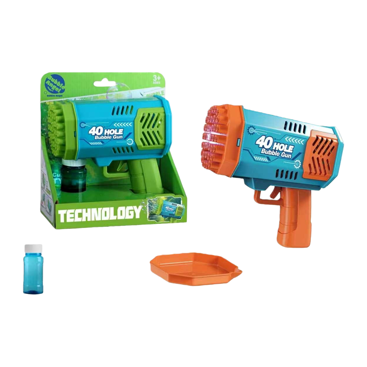 Children's bubble gun toys, handheld automatic bubble blowers, continuous bubble production outdoor game props Item Picture