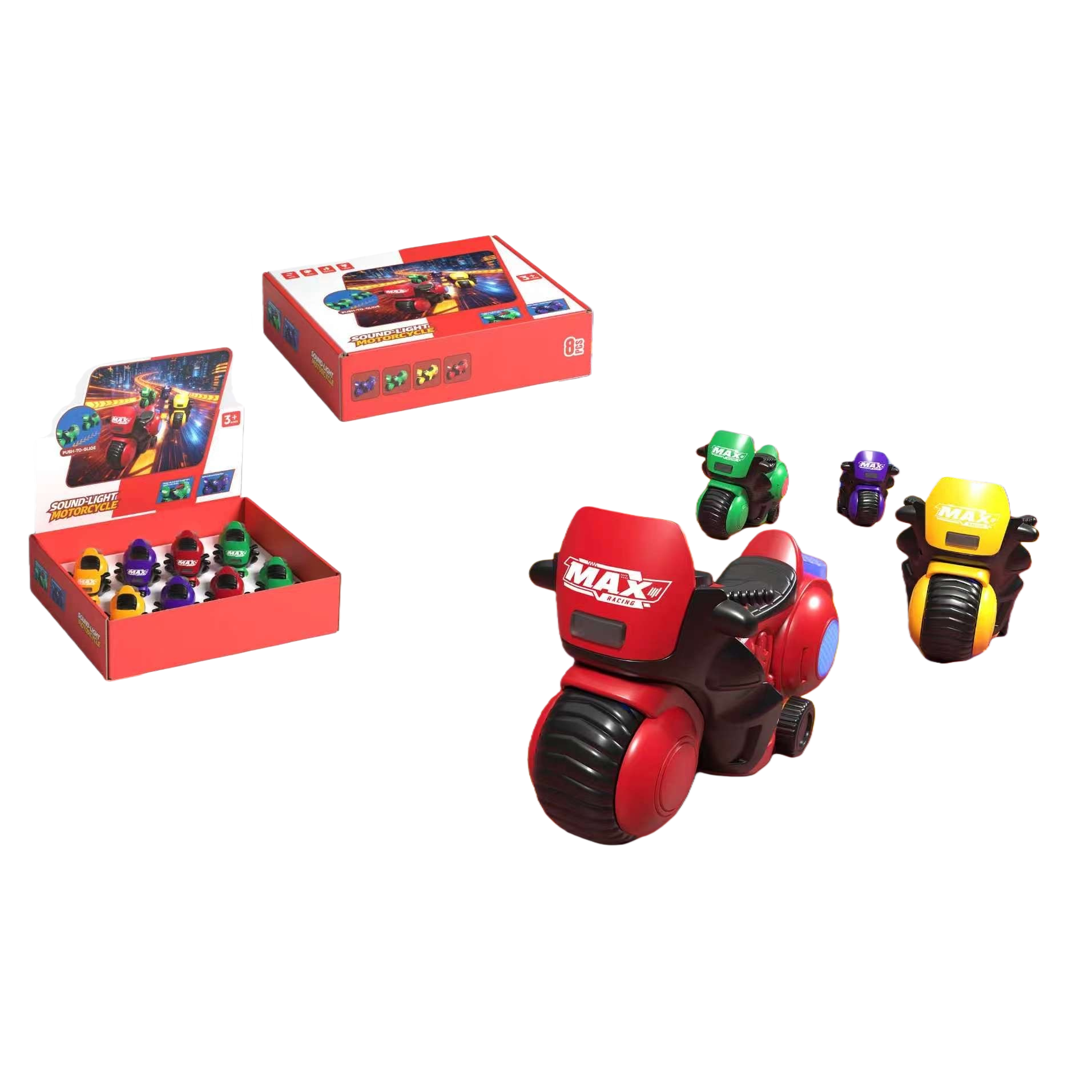 Children's electric motorcycle toy simulation remote control, riding with lights and music Item Picture