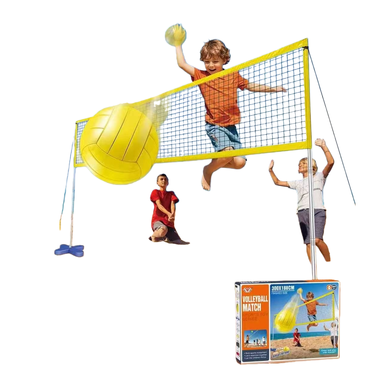 Children's beach volleyball set with net, portable storage bag, and outdoor sports toys for sunshine Item Picture