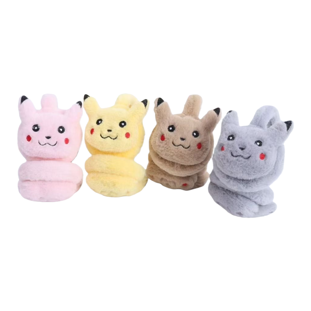 Pikachu-shaped plush ear cups, cute cartoon ear cups Item Picture