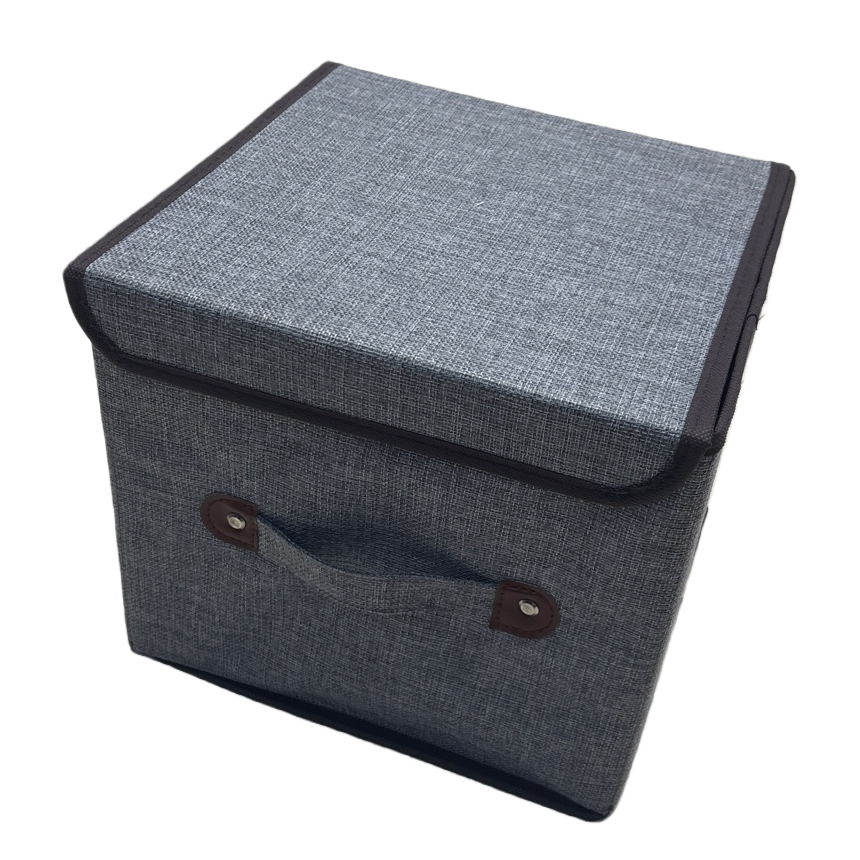 The main body of the grey fabric storage box is a foldable large-capacity household storage and organization box Item Picture