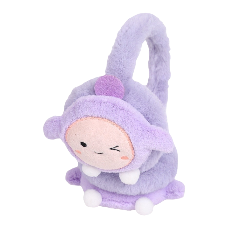 Thickened plush toy ear cups with rabbit fur imitation, soft ear protection for children and students Item Picture