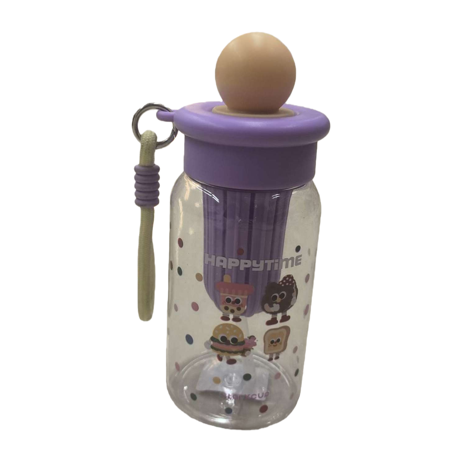 Cute cartoon water cup, children's insulated cup, portable straw cup with bear pattern Item Picture