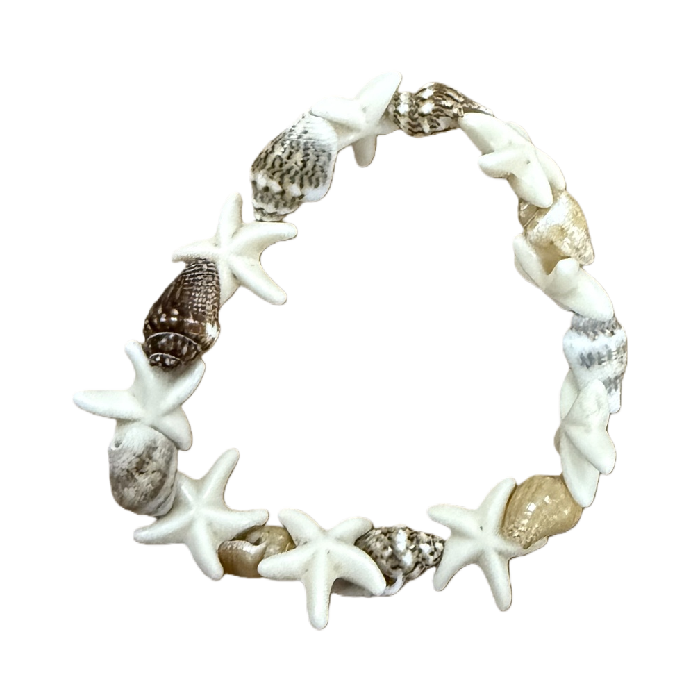 Starfish and shell bracelet: A light luxury jewelry with natural shell and starfish elements Item Picture