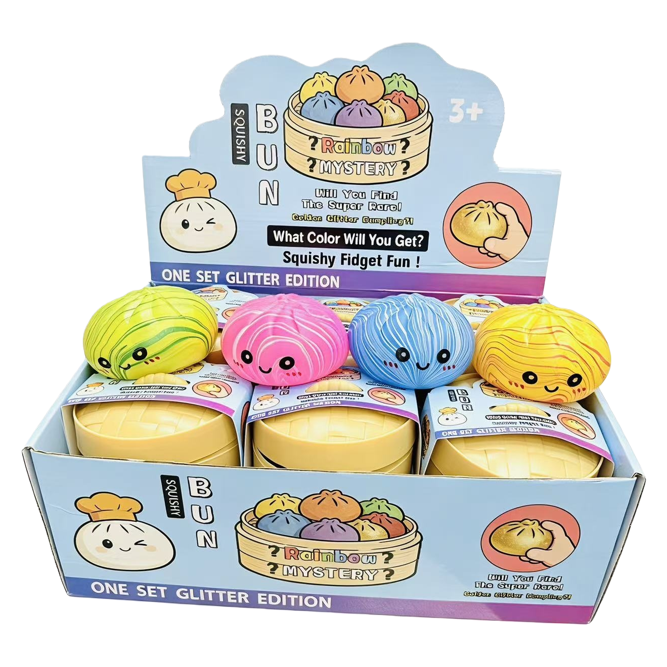 A cute soft rubber slow-rebound educational toy in the shape of colorful buns, squeezing and relieving pressure Item Picture