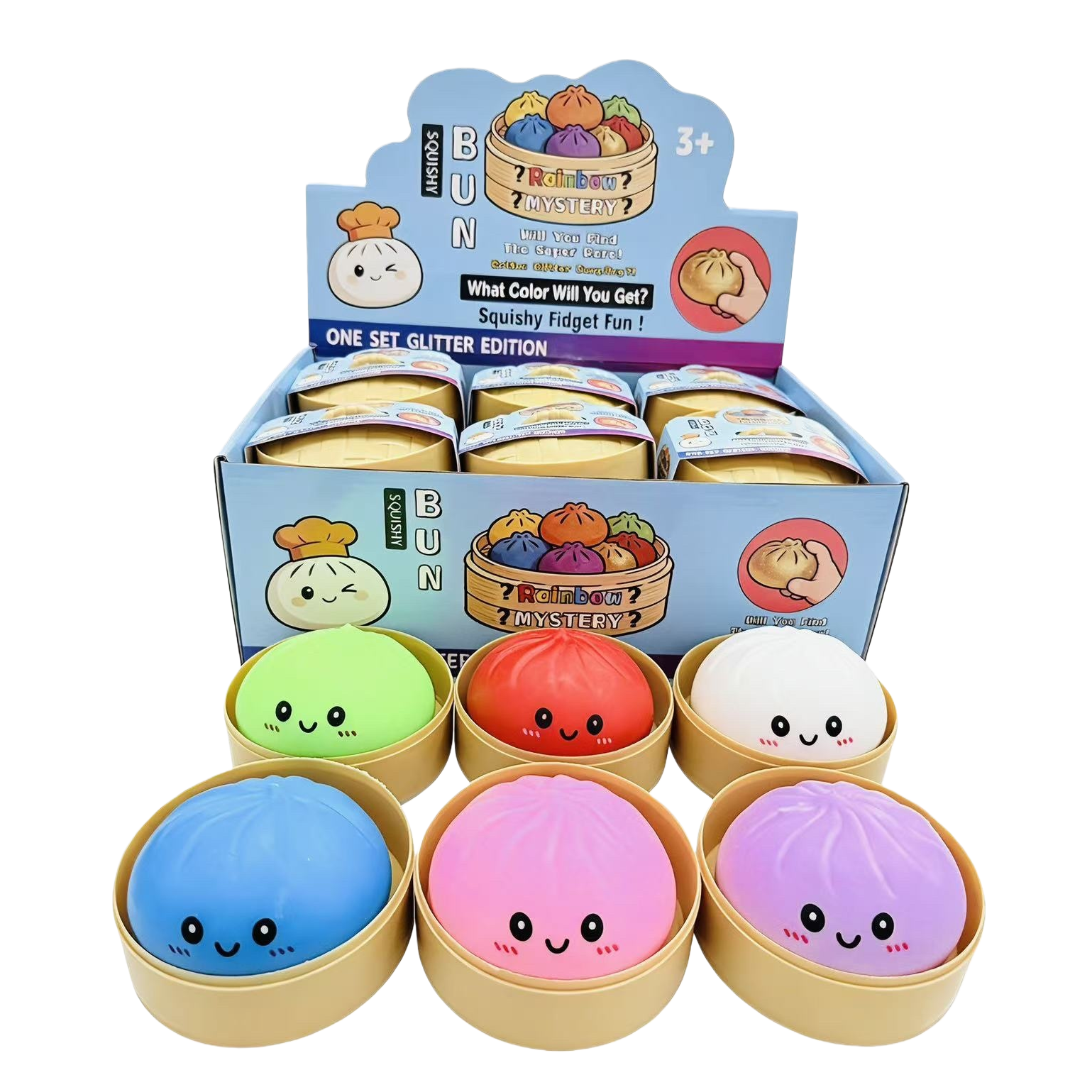 Colorful steamed bun-shaped stress-relieving toys, silicone kneading fun stress-relieving magic tool, for office students Item Picture