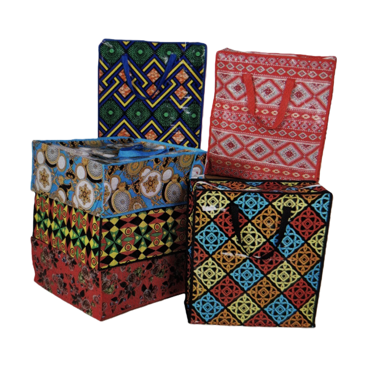 Colored woven bags, thickened, durable and environmentally friendly woven bags, large-capacity storage bags Item Picture