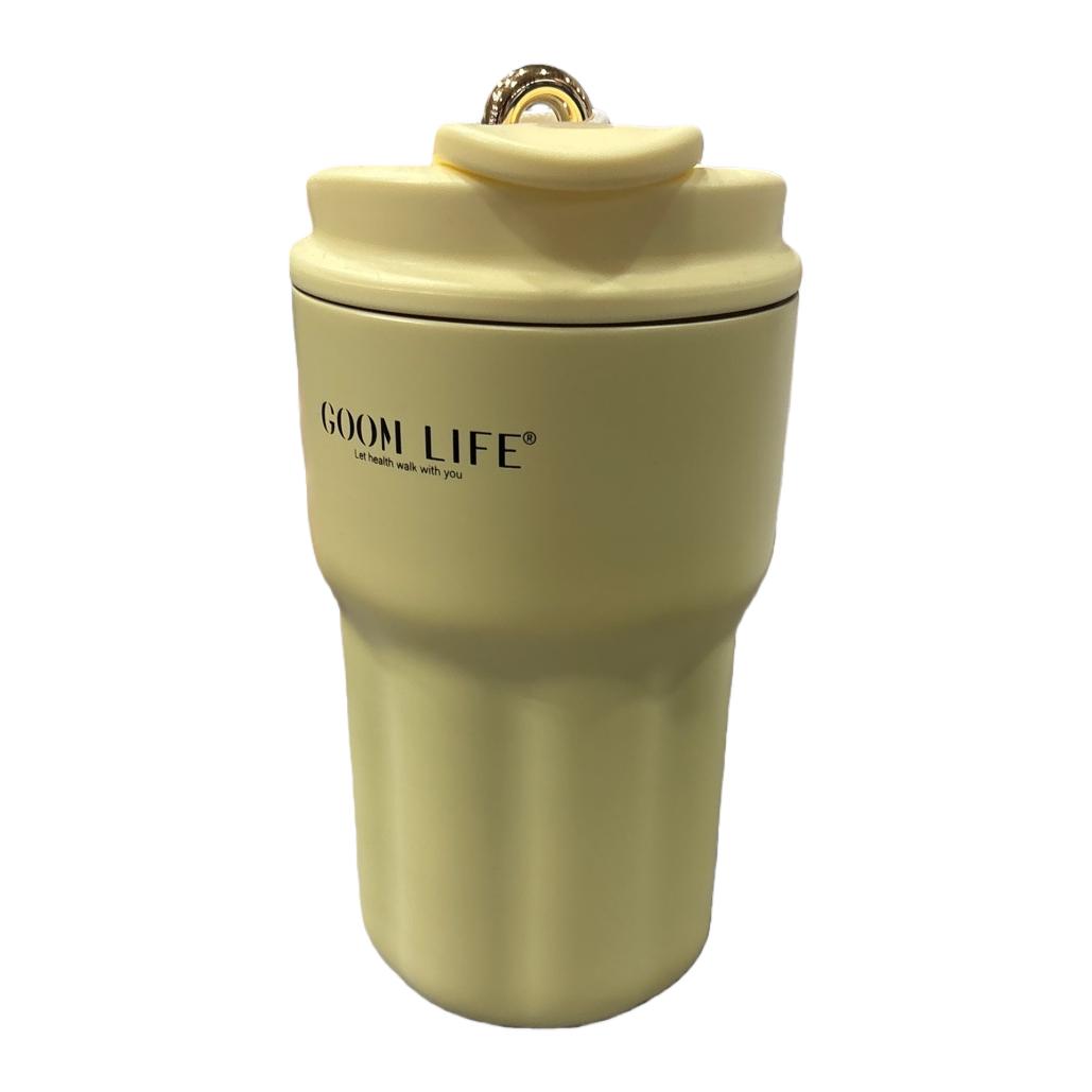 Yellow insulated cup, 304 stainless steel vacuum insulated portable water cup, 500ml Item Picture