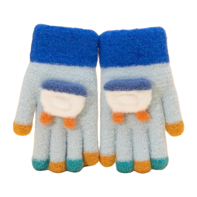 Plush gloves, thickened coral fleece, anti-slip, fingertip touch screen, suitable for both boys and girls Item Picture