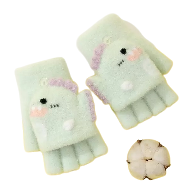 Cute rabbit-patterned plush gloves, warm and cold-proof, thickened for women Item Picture