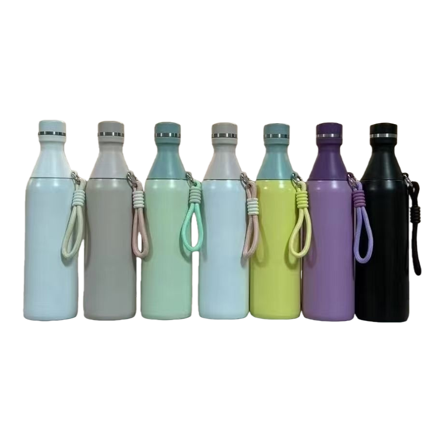 New cross-border rope 304 stainless steel insulated cup, bowling, American cola bottle, vacuum double-layer sports water cup Item Picture
