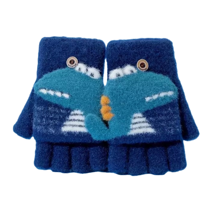 Cartoon dinosaur-shaped children's warm gloves are cute and fun, anti-slip and thickened for autumn and winter Item Picture